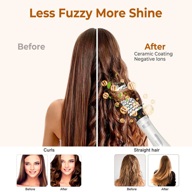 3-in-1 Hot Air Comb: Straighten, Curl & Style for Women