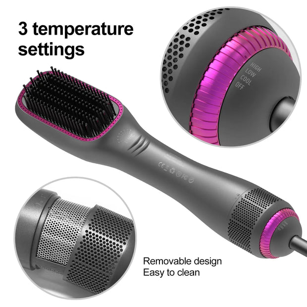 3-in-1 Hot Air Comb: Styling, Straightening & Curling