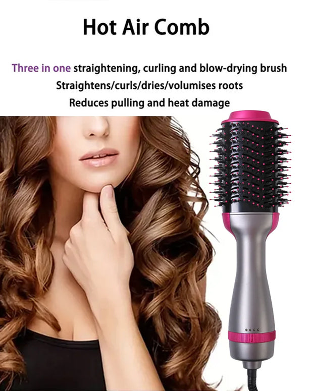 3 In 1 Hot Air Comb Styling Comb for Straight Curly Electric Hot Air Brush Women Heating Comb Hair Straightening Brush