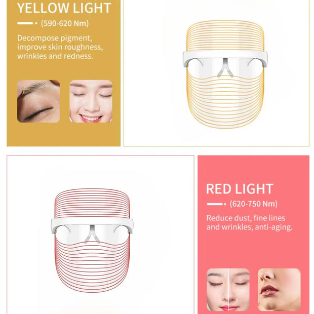 7-Color LED Mask: Rechargeable Red Light Therapy Device