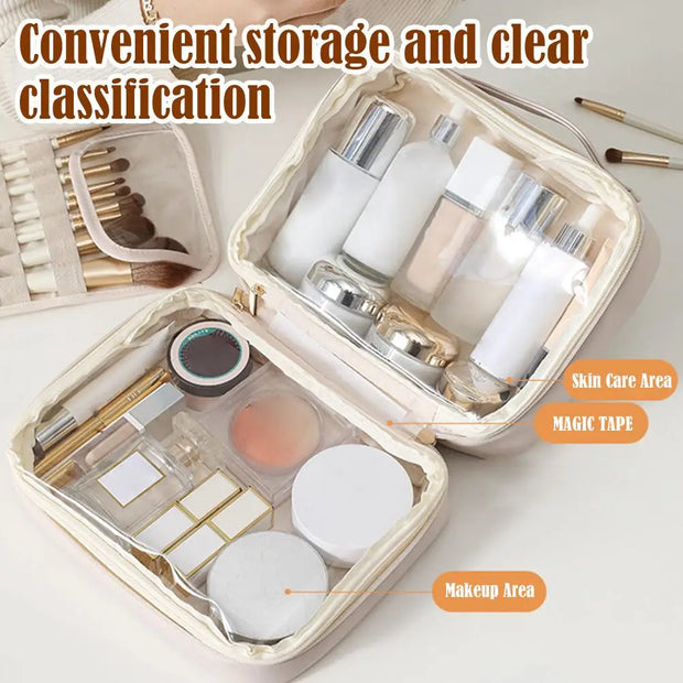 PU Leather Cosmetic Waterproof & Spacious Storage Bag