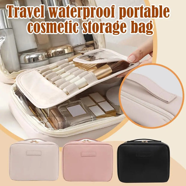 PU Leather Cosmetic Waterproof & Spacious Storage Bag