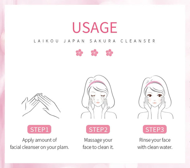 Japan Sakura Skincare Set: Cleanser, Serum & Sunscreen