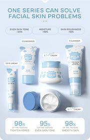 5pcs LAIKOU Milk Skin Care Set: Cleanser & Creams