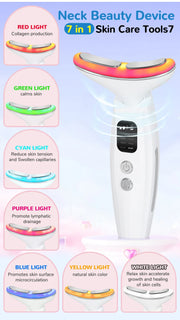 Neck Face Beauty Device: LED Photon Therapy & Tightening Massager