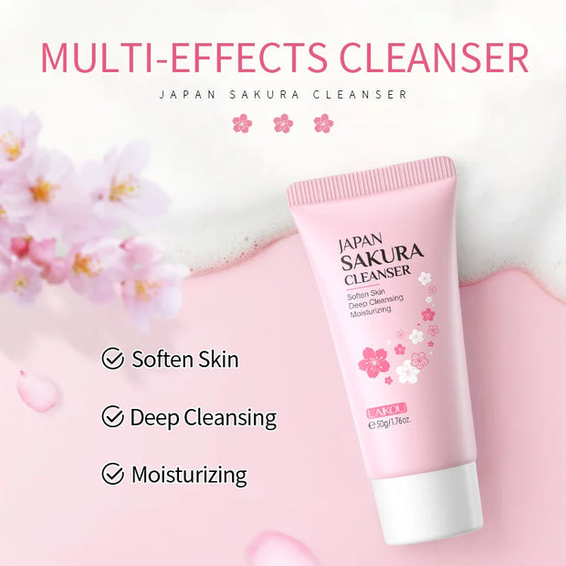 Japan Sakura Skincare Set: Cleanser, Serum & Sunscreen