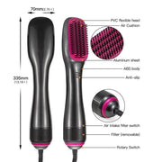 3 In 1 Hot Air Comb Styling Comb for Straight Curly Electric Hot Air Brush Women Anion Heating Comb Hair Straightening Brush