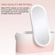 Rechargeable LED Vanity Mirror with Makeup Storage Case