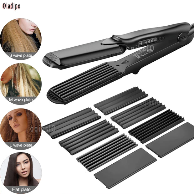 4-in-1 Interchangeable Hair Straightener & Curler