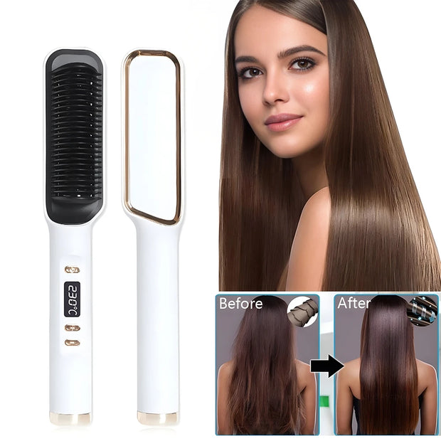 3-in-1 Hot Air Hair Brush: Straighten & Curl