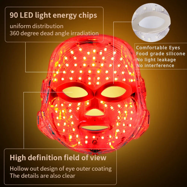 7-Color LED Light Mask: Rechargeable Skin Care Device