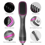 3 In 1 Hot Air Comb Styling Comb for Straight Curly Electric Hot Air Brush Women Anion Heating Comb Hair Straightening Brush