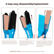 3D Hair Press Flat Iron: Straightener & Curler Wand