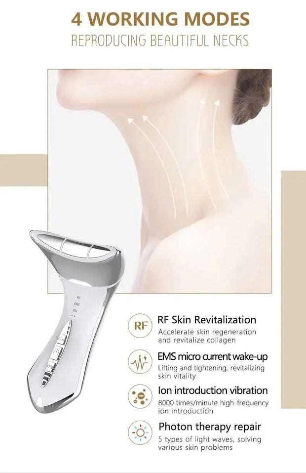 Home Facial Massager: LED Photon & EMS Microcurrent Device