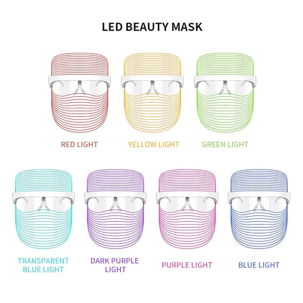 7-Color LED Mask: Rechargeable Red Light Therapy Device