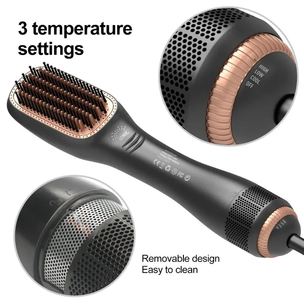 3-in-1 Hot Air Comb: Styling, Straightening & Curling