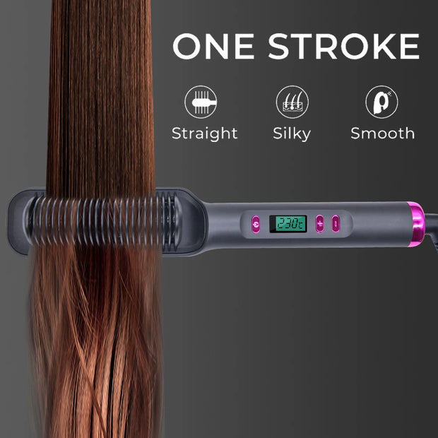 3-in-1 Hot Air Hair Brush: Straighten & Curl