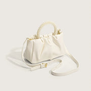 Elegant Pleated Crossbody Bag with Beaded Design